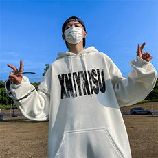 抖音得物供货可提供视频春装重磅美式宽松连帽卫衣DL2437，男装卫衣，电商A486-1