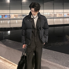 （自家图）冬季设计款假两件小众休闲棉衣男加厚棉服1519-P130，男装棉衣，星座910-5