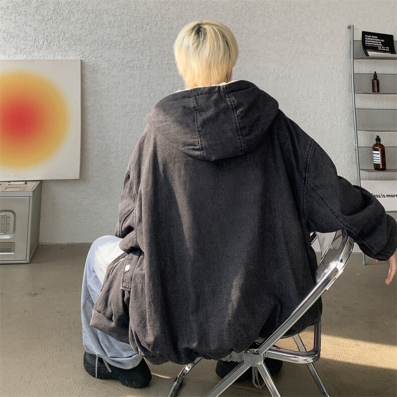 控价158牛仔棉衣男大码加绒羊羔绒牛仔棉服男棉袄NM53305-P140,男装棉衣,电商A040