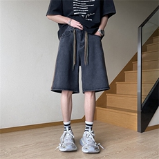 高街牛仔短裤男士韩版潮流拼色帅气2025夏季ins五分裤RK2694-P37，男装牛仔裤，星座412-3