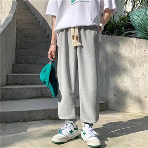 春夏运动休闲裤男直筒垂感ins潮牌港风B412P32图片