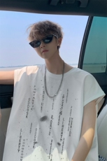 胖胖哥美式潮牌印花无袖背心男夏季2025新款大码宽松坎肩T恤上衣，男装背心/马甲，电商B316