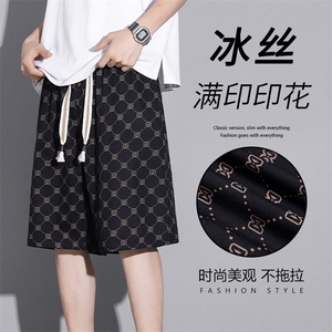 潮流宽松清爽五分裤坠感短裤冰氧满布印花 DK280-特批1739图片