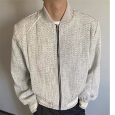得物品质秋款男女小香风夹克衫粗纺立领拉链夹克外套JAK159P85，男装夹克，星座1013-1