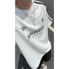 美式复古重磅撞色拼接T恤短袖男夏季印花插肩袖T3674-特价P35，男装T恤，电商A007