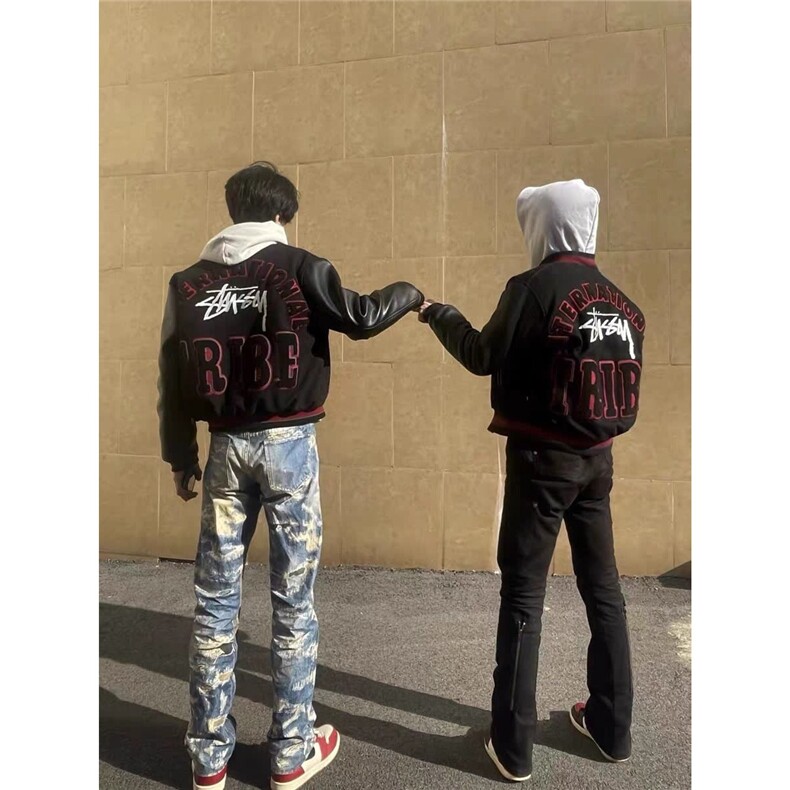 毛呢拼凯美拉厚皮料夹克日系ins文艺百搭新款原宿气质潮流慵懒，男装皮衣，星座506A