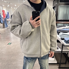 抖音得物高品质二开26春装美式重磅宽松结构双面连帽卫衣外套W68，女装短外套，电商A486