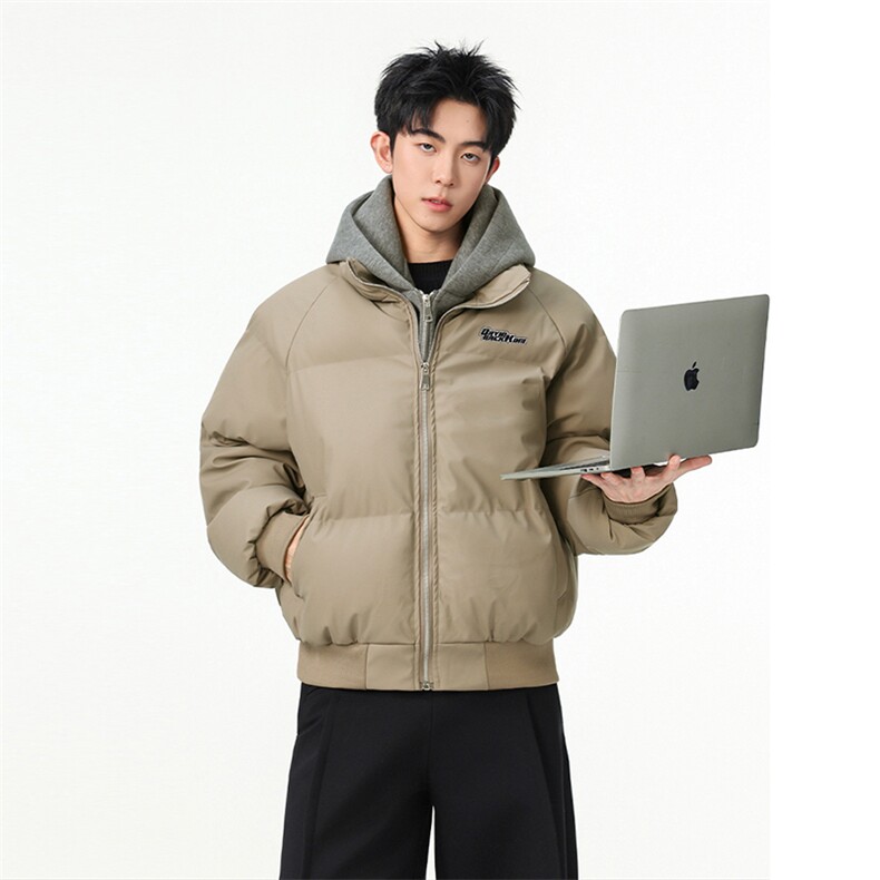 现货高品质重磅工艺美式高街假两件PU皮棉衣男女加厚棉服外套，男装棉衣，电商A486