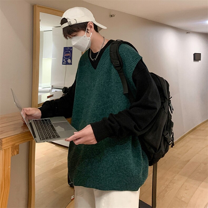 M2206-P32纯色针织衫V领背心毛衣男生,男装针织衫/毛衣,星座1501-1