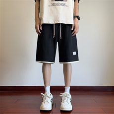 ！2025夏季新款男士假两件撞色短裤学生运动五分裤DK269特P30，男装休闲裤，电商B220