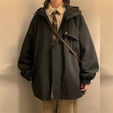新款连帽冲锋衣夹克男港风潮流宽松休闲外套JK2302-P68，男装夹克，星座717