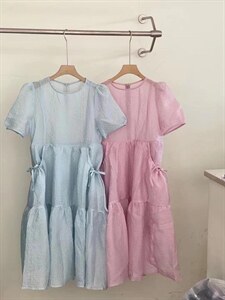 双色带连衣裙,女装连衣裙,HJ