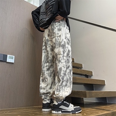 秋季扎染拼接束脚裤宽松大码百搭休闲裤CK68*P30控58，男装休闲裤，星座511-1