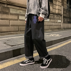 NK44242-P38直筒牛仔裤男士大码宽松九分裤男休闲长裤子男，男装休闲裤，电商A040
