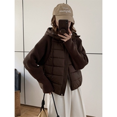 A595-P108冬季排骨棉服马甲棉衣假两件连帽毛衣抗起球上衣，男装针织衫/毛衣，星座911