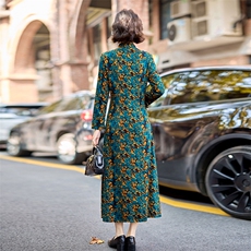 水衣源659款新中式针织提花碎花气质旗袍连衣裙（面料弹性好），女装汉服/婚纱/旗袍/礼服，水衣源