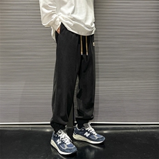 2022束脚休闲裤冬款宽松ins潮阔腿运动裤313A-1-NK60-P55控68，男装休闲裤，星座808A-1