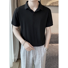 短袖POLO衫男夏季新款衬衫领设计高级感正肩半袖t恤衫P07，男装T恤，星座1116A-2（原606A-1）