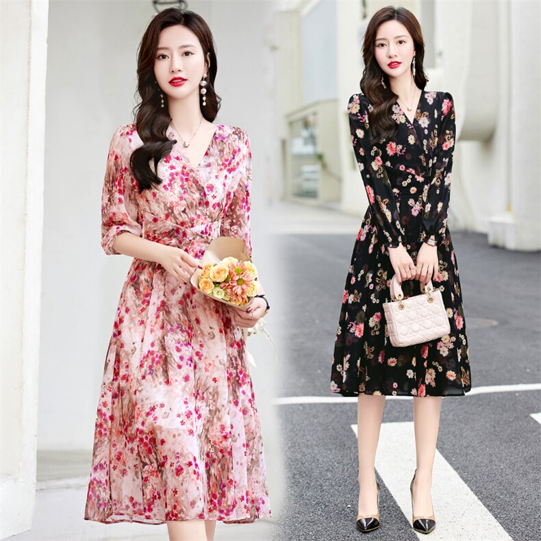 珂缇帝尔商场同款2025年春夏新款气质浪漫碎花连衣裙女KF12029W0,女装连衣裙,罗得堡
