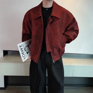 春季安可拉红网红宽松短款外套男痞帅高级扎染翻领夹克JK2363P128图片