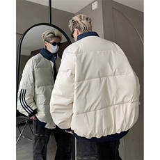 拼接棉衣男冬季三条杠韩系穿搭高级感面包服潮牌外套WT842/P90，男装棉衣，星座506