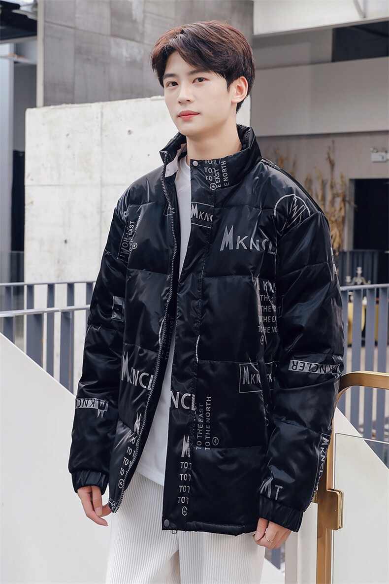 仓库现货立领潮牌修身宽松鲨鱼皮面料情侣白鸭绒羽绒服R2218P100,男装羽绒服,星座301D-5(原星座1415）