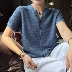 镂空开衫冰丝面料，女装T恤，萱芳婷羊绒