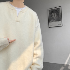 8XL-M高品质V领毛衣大码针织时尚外套慵懒风纯色打底衫MY1508/P68，男装针织衫/毛衣，电商B238
