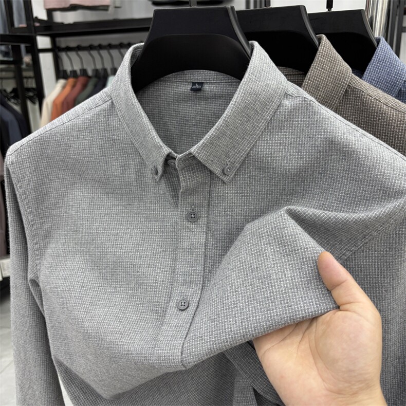 FN25158全棉男士磨毛加厚衬衣秋冬加厚衬衣纯色磨毛外套,男装衬衫,钱塘207-1