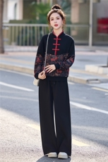 现货新中式套装女2026年春季新款女装时尚气质休闲两件套，女装套装/套裙，关键词