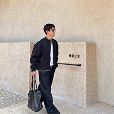 有货。假两件条纹拼接开衫卫衣男美式休闲外套W6948-P58，女装短外套，星座412-3