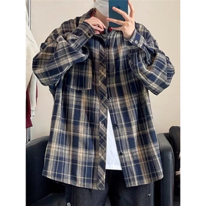 秋季款格子衬衫黑色蓝色咖啡色原版棉布质量LS344 P38图片