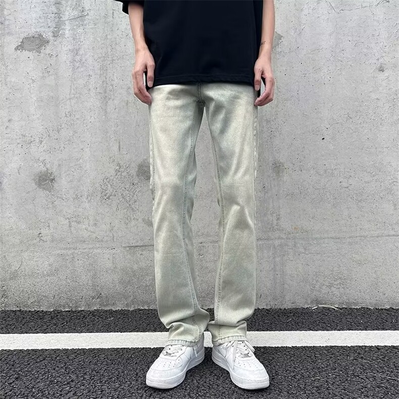 美式牛仔裤男春秋新款休闲直筒弹力微喇叭裤N754P55,男装牛仔裤,星座1116-2