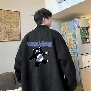 麂皮绒夹克男大码立领褂子外套JK85387-P68 加绒款-P78图片