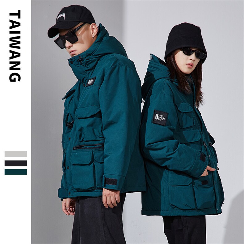 外套潮流情侣帅气加厚秋冬季防寒棉袄潮牌工装棉服A436-907,男装棉衣,电商A436