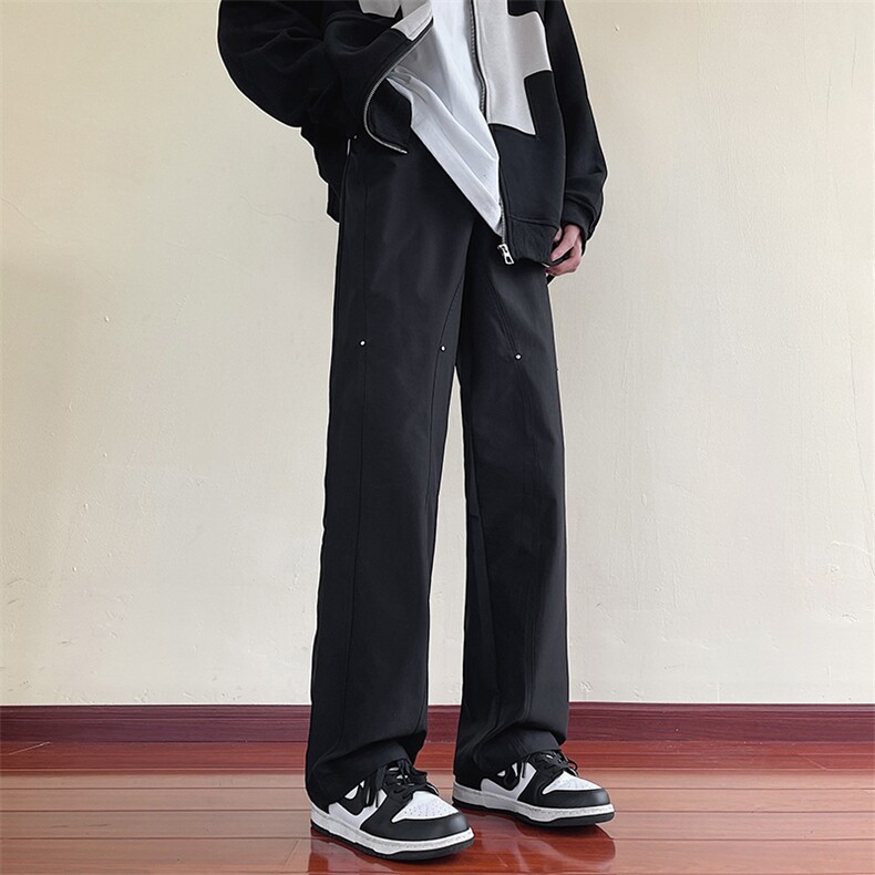 秋季男士宽松休闲长裤微喇铆钉伐木裤工装裤217-2-K2388-P55,男装工装外套,星座217-2