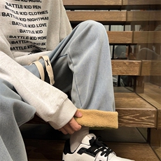 美式高街牛仔裤加绒休闲裤男2024秋冬直筒宽松阔腿裤K7560-P58，男装牛仔裤，星座512-3