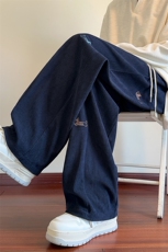 灯芯绒500g重磅腊肠狗加厚银狐绒宽松阔腿裤K5681J加绒-特P50控98，男装卫衣，电商A001-1