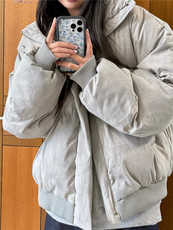 网图现货扎染棉服美式短款面包服男冬季高街廓形棉衣外套P108，男装棉衣，电商C306-1