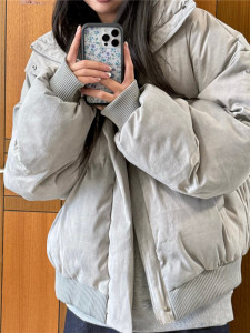 网图现货 扎染棉服美式短款面包服男冬季高街廓形棉衣外套 P108图片