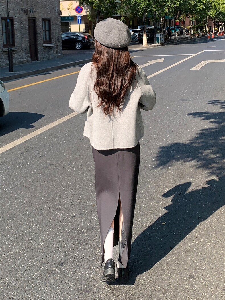 现货双面羊毛呢主推款蕾丝蝴蝶结羊毛女士短外套,女装毛呢外套,SL