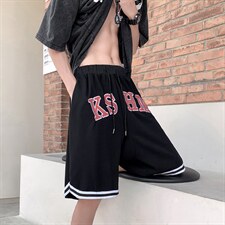 潮美式潮牌运动裤短裤男2023夏季潮流薄款休闲裤K3367-P26，男装休闲裤，星座512-2