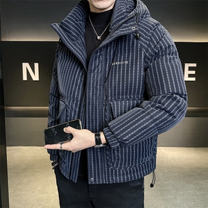 新标50白鸭绒条纹男装皮羽绒服C317-Y826-P295368图片