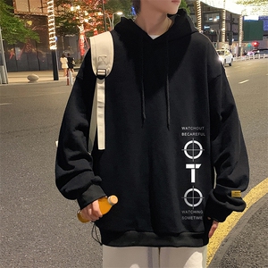 WY2114-P35 加绒款-P40 纯棉连帽卫衣男大码运动帽衫宽松薄外套男图片
