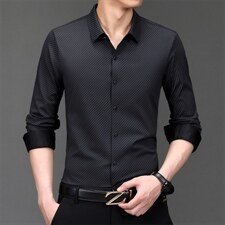 秋季条纹衬衫男长袖中年休闲衬衣爸爸装上衣打底ZLCK-8012-P100，男装衬衫，电商B212（原钱塘6029）