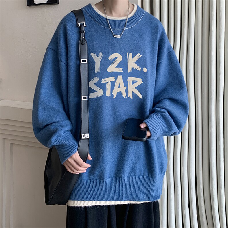 假两件毛衣男大码加绒针织衫男毛线衣M80347-P55加绒P70,男装针织衫/毛衣,电商A040