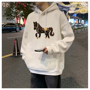CM177P60加绒P65新品连帽卫衣重磅纯棉大码外套图片
