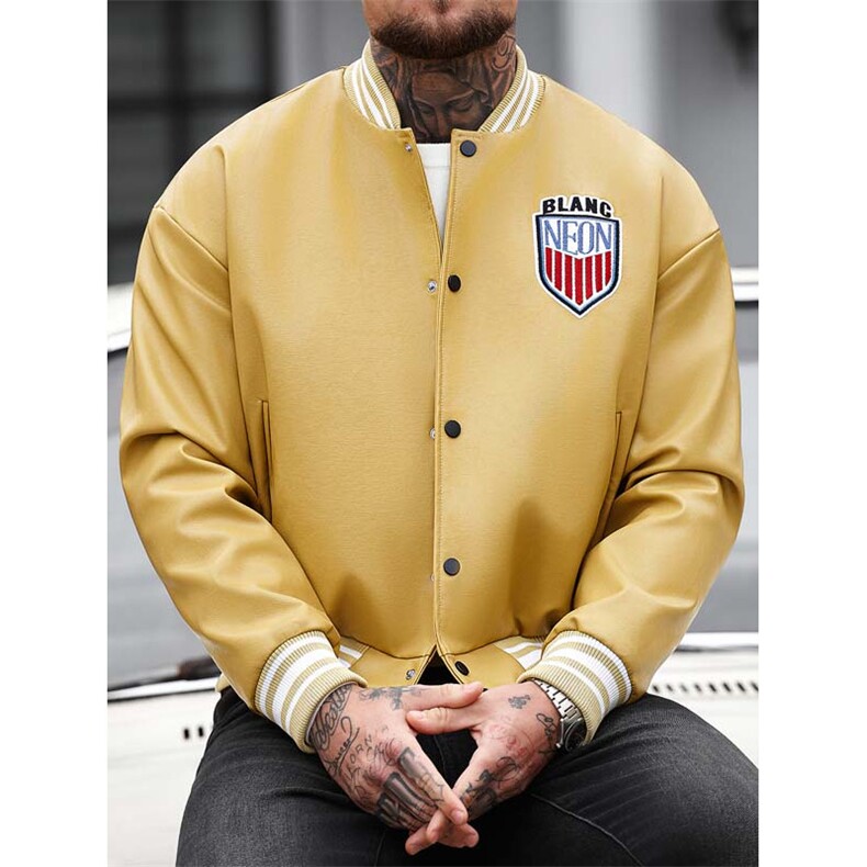 美式重工刺绣螺纹拼接飞行棒球服夹克（S-XL）402-2-JK061批110,男装夹克,星座402-2