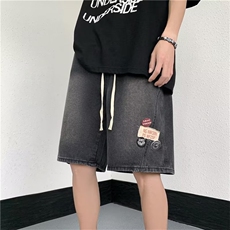 日系青春流行夏季男百搭拉链五分裤牛仔裤P40，男装牛仔裤，星座1116-2