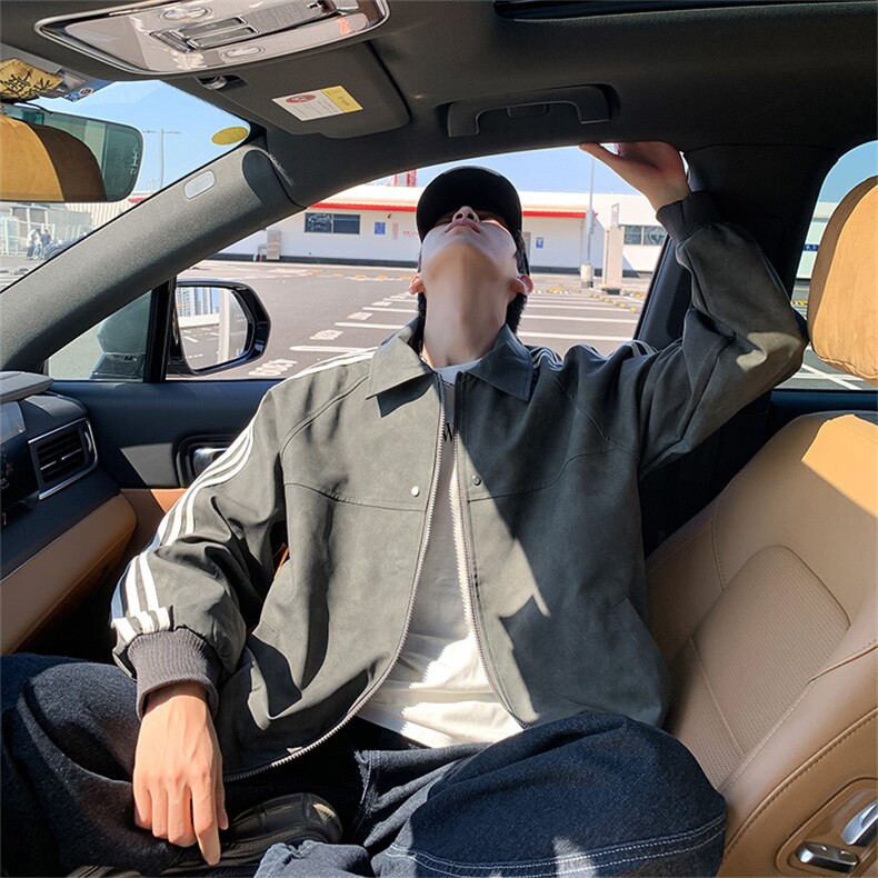 翻领晕染水洗皮衣夹克高级感工装外套JK06625-P80,男装皮衣,星座308B-2